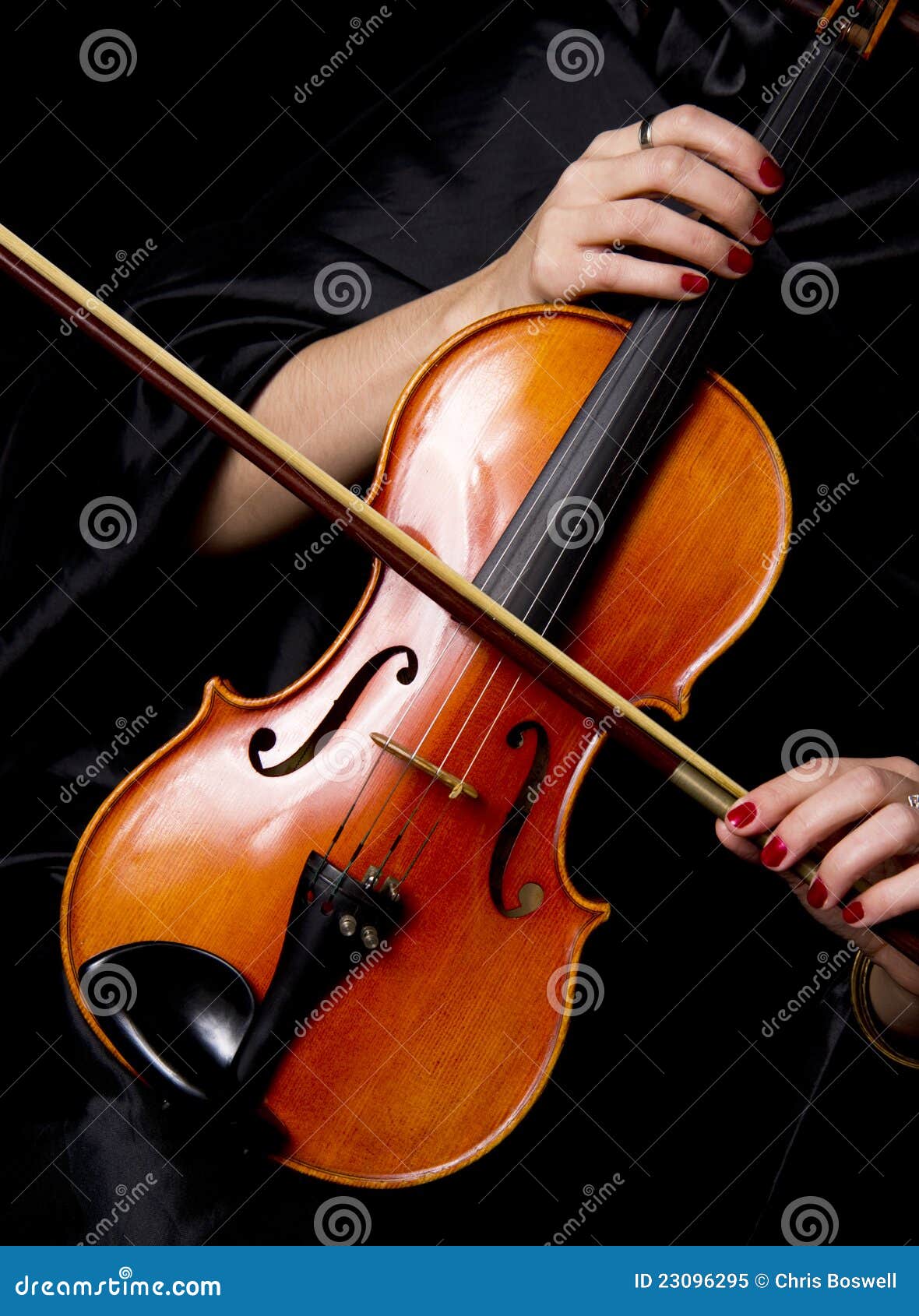 Violinist Hands Bow Viloin String Instrument Royalty Free Stock Photo