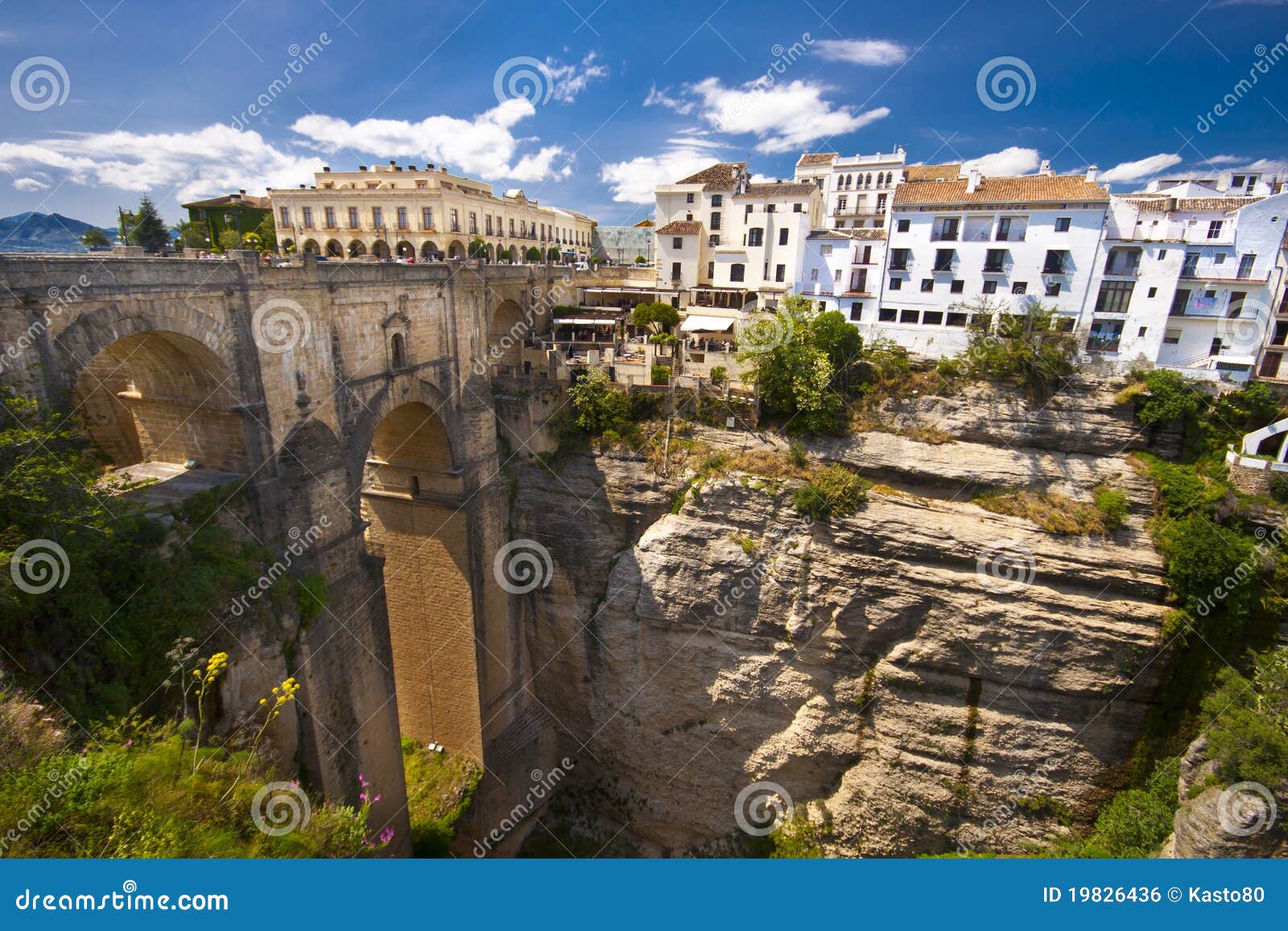 Image libre de droits: Vue panoramique de Ronda, Andalousie, Espagne