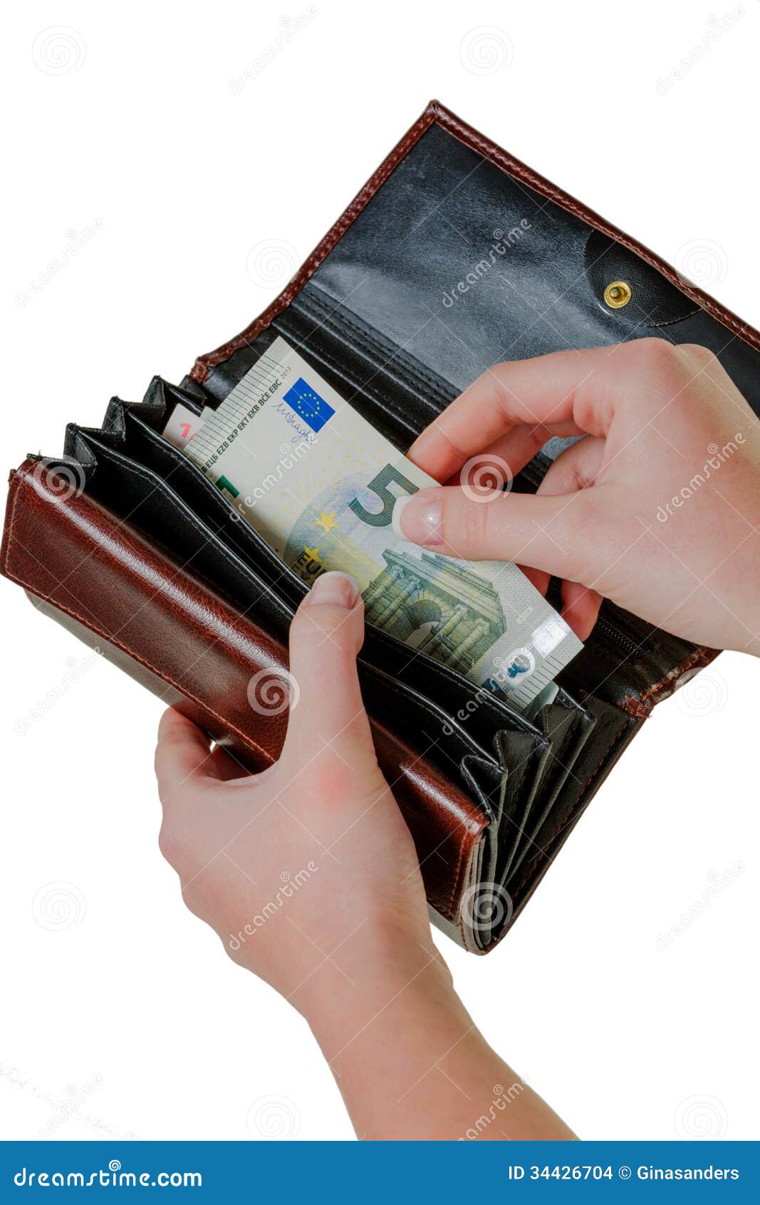 Wallet With Euro Bills Stock Images - Image: 34426704