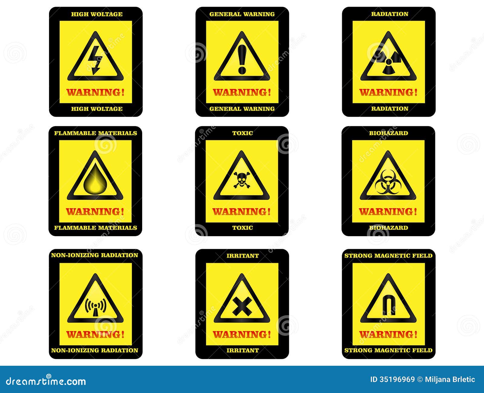 Warning Hazard Signs Royalty Free Stock Images  Image: 35196969