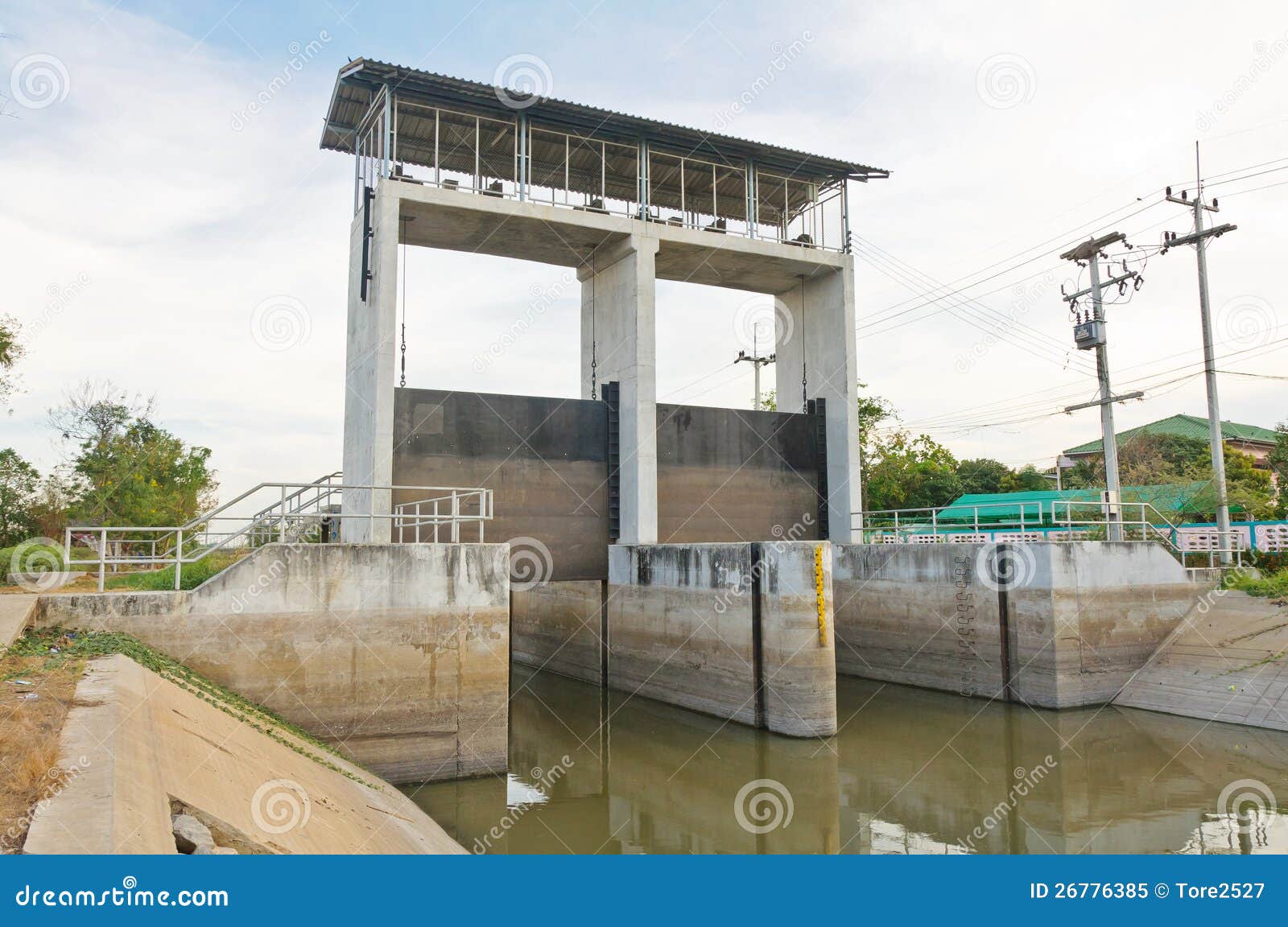 Water+Canal+Gate Water and dam gate in an irrigation canal, countryside of Pathumtanee ...