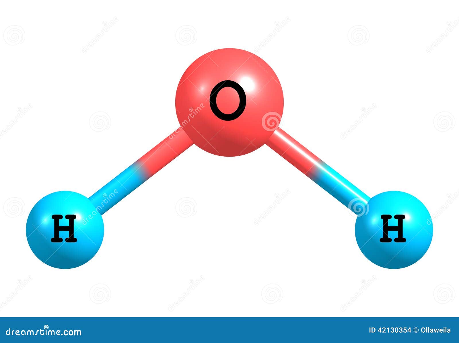 Water (H2O) Molecular Structure Isolated On White Stock Illustration