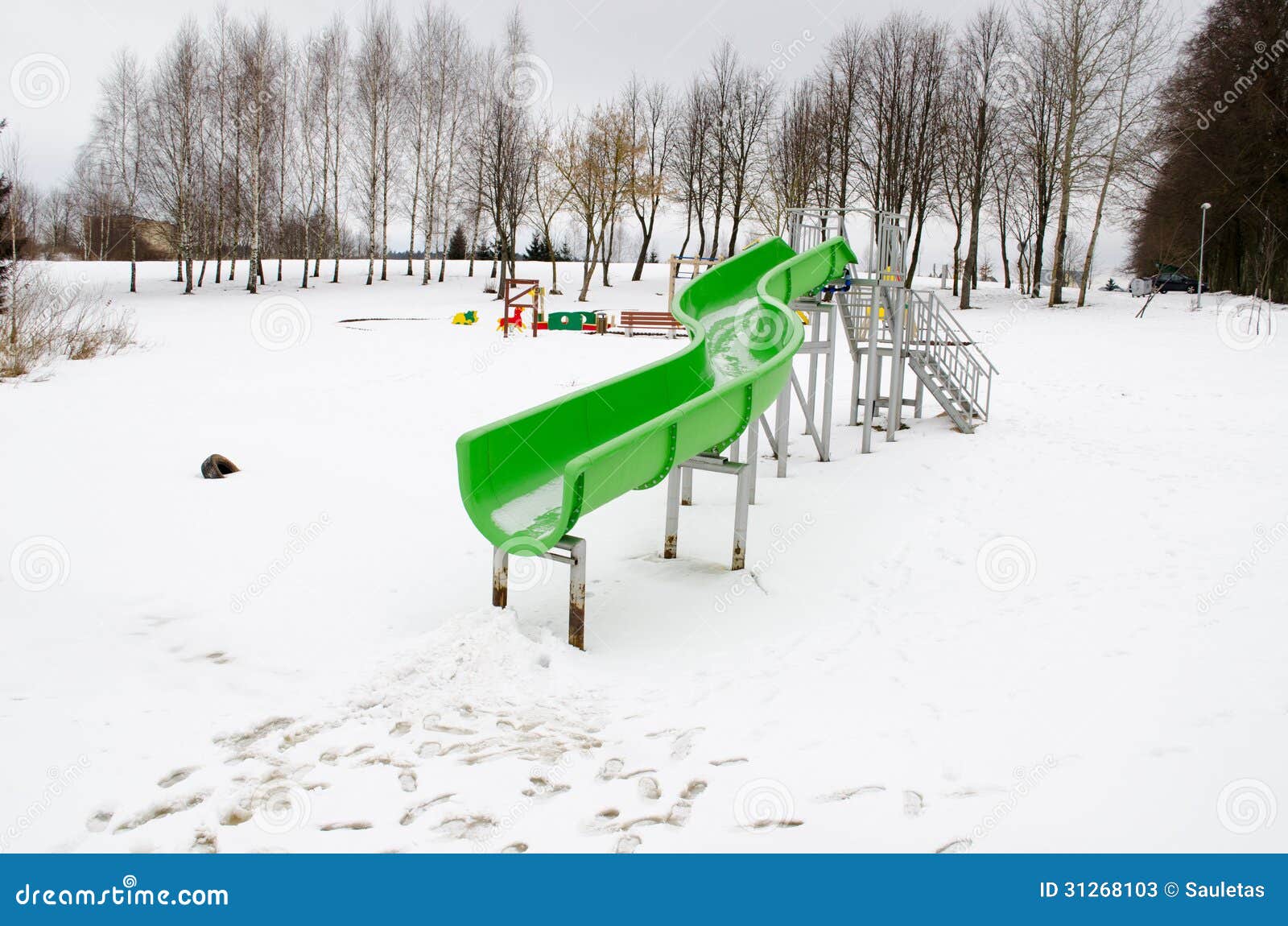 water-park-slide-snow-lake-winter-playgr