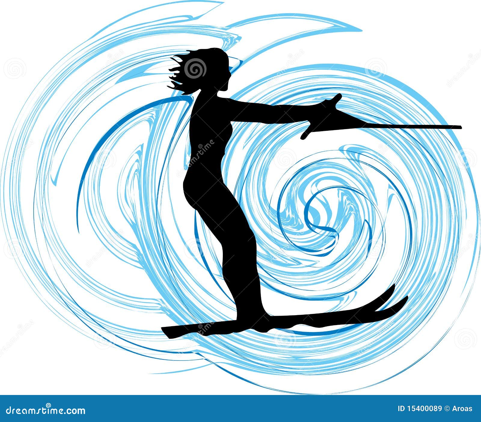 Water Skiing Woman Illustration 15400089 