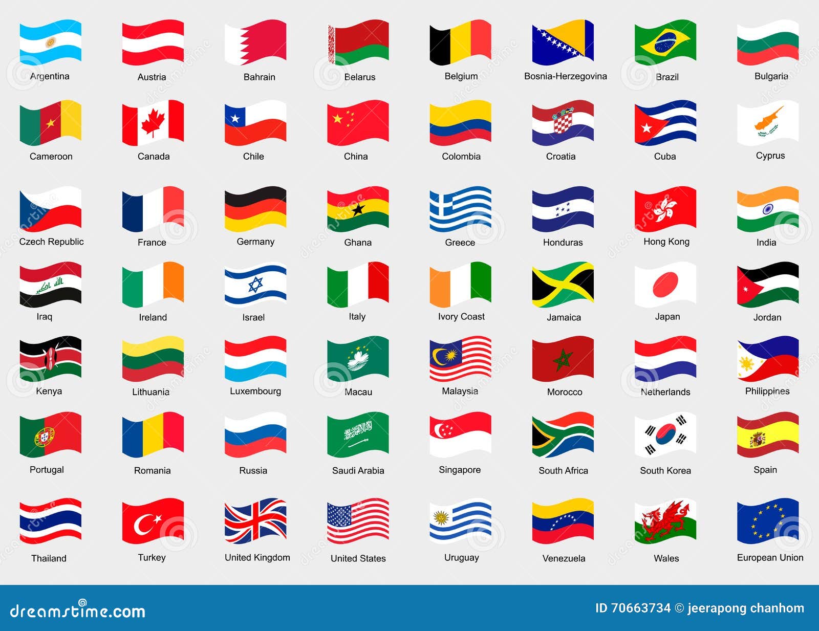 Waving Flags Of The World Stock Illustration Image