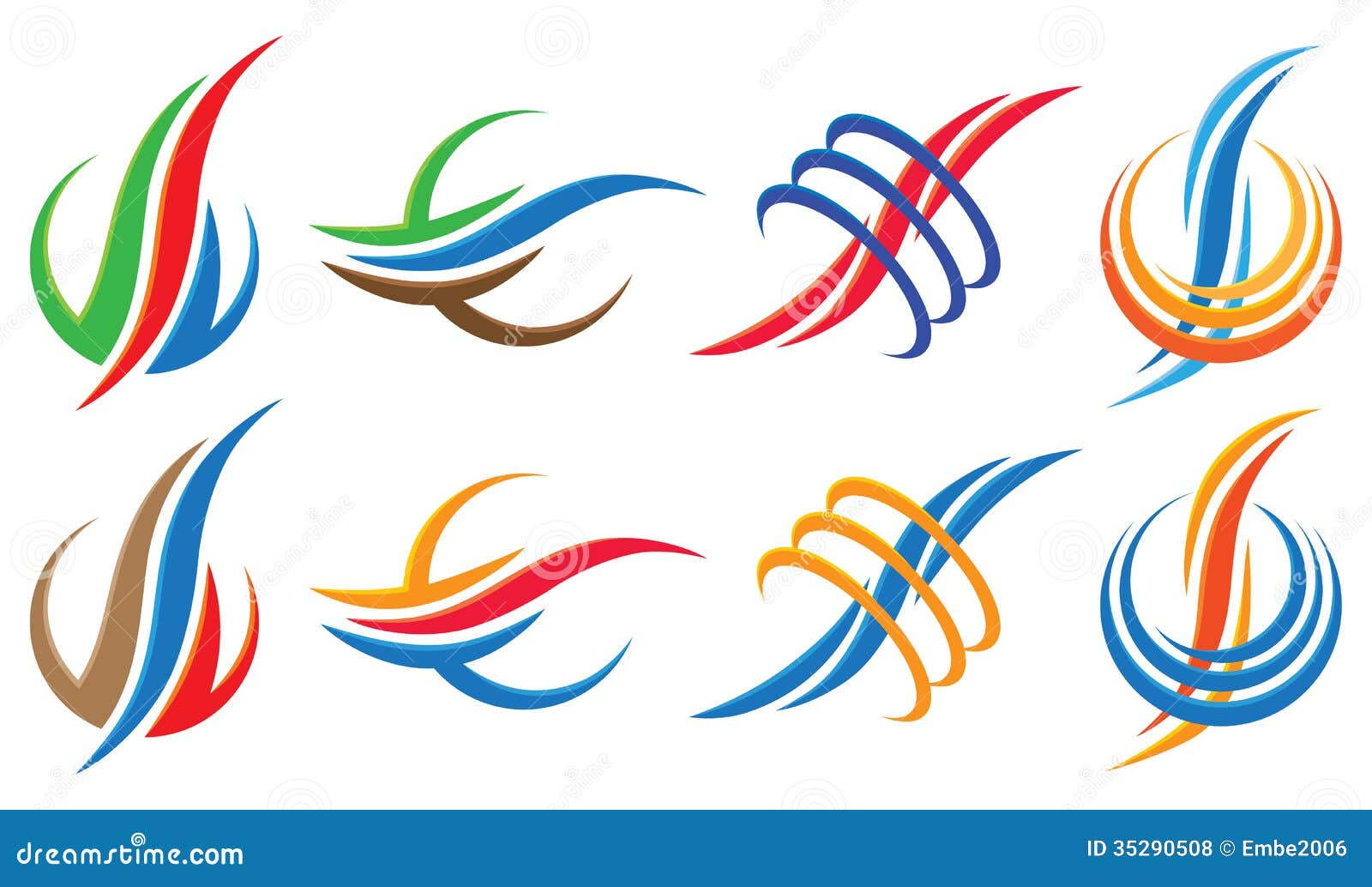 Wavy Logo Icon Set Royalty Free Stock Photos - Image: 35290508