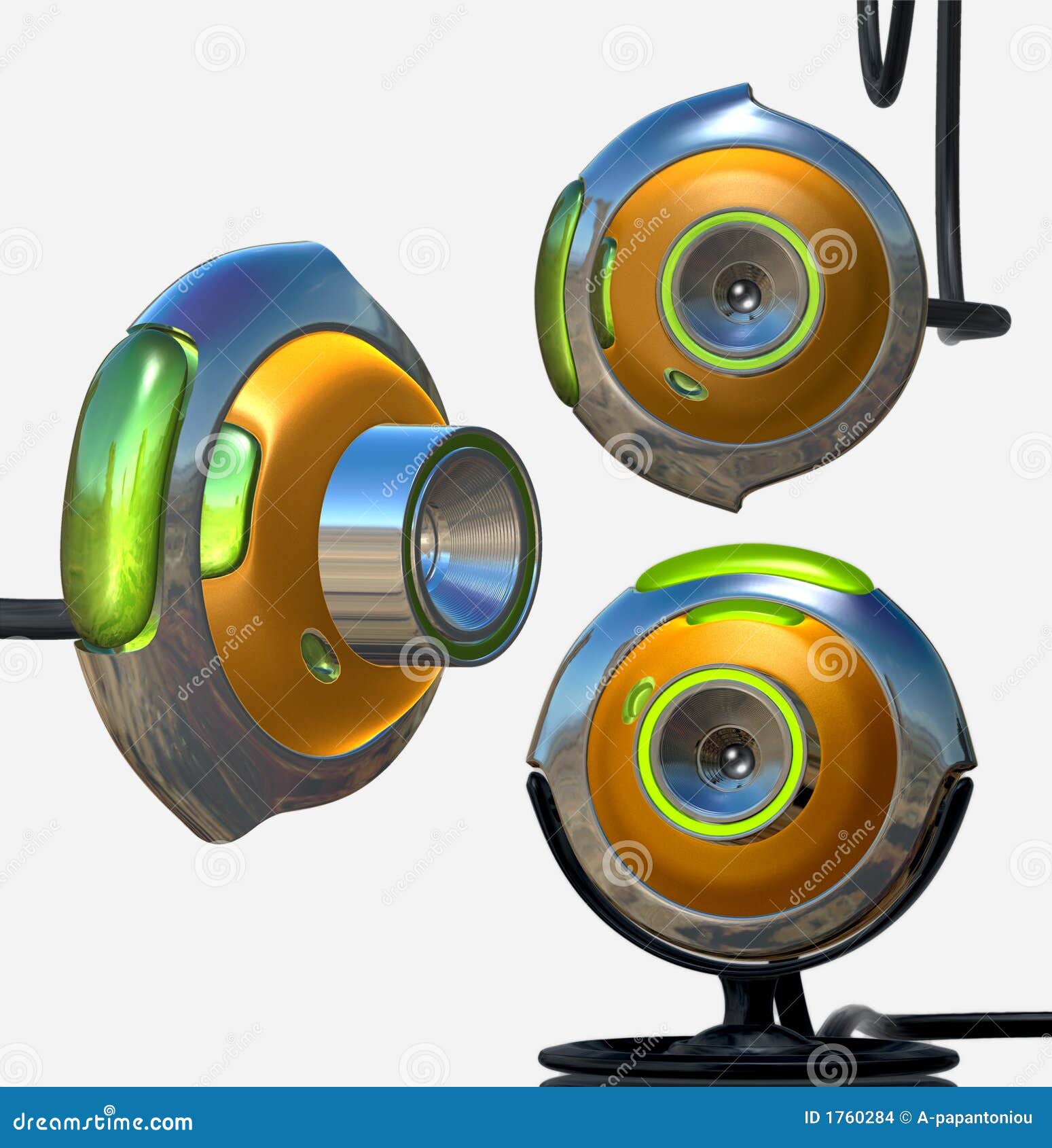 3D rendering of electronic, computer web camera. Isolated in solid