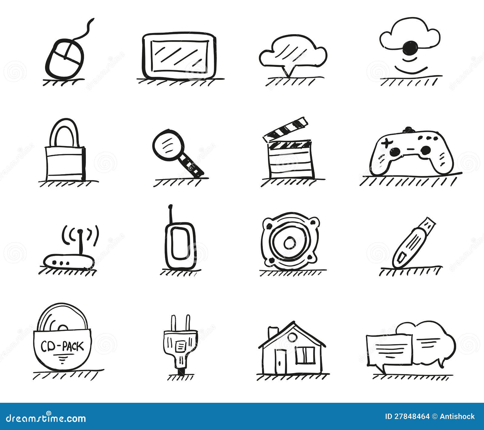 Web Hand Drawn Icons Stock Images - Image: 27848464