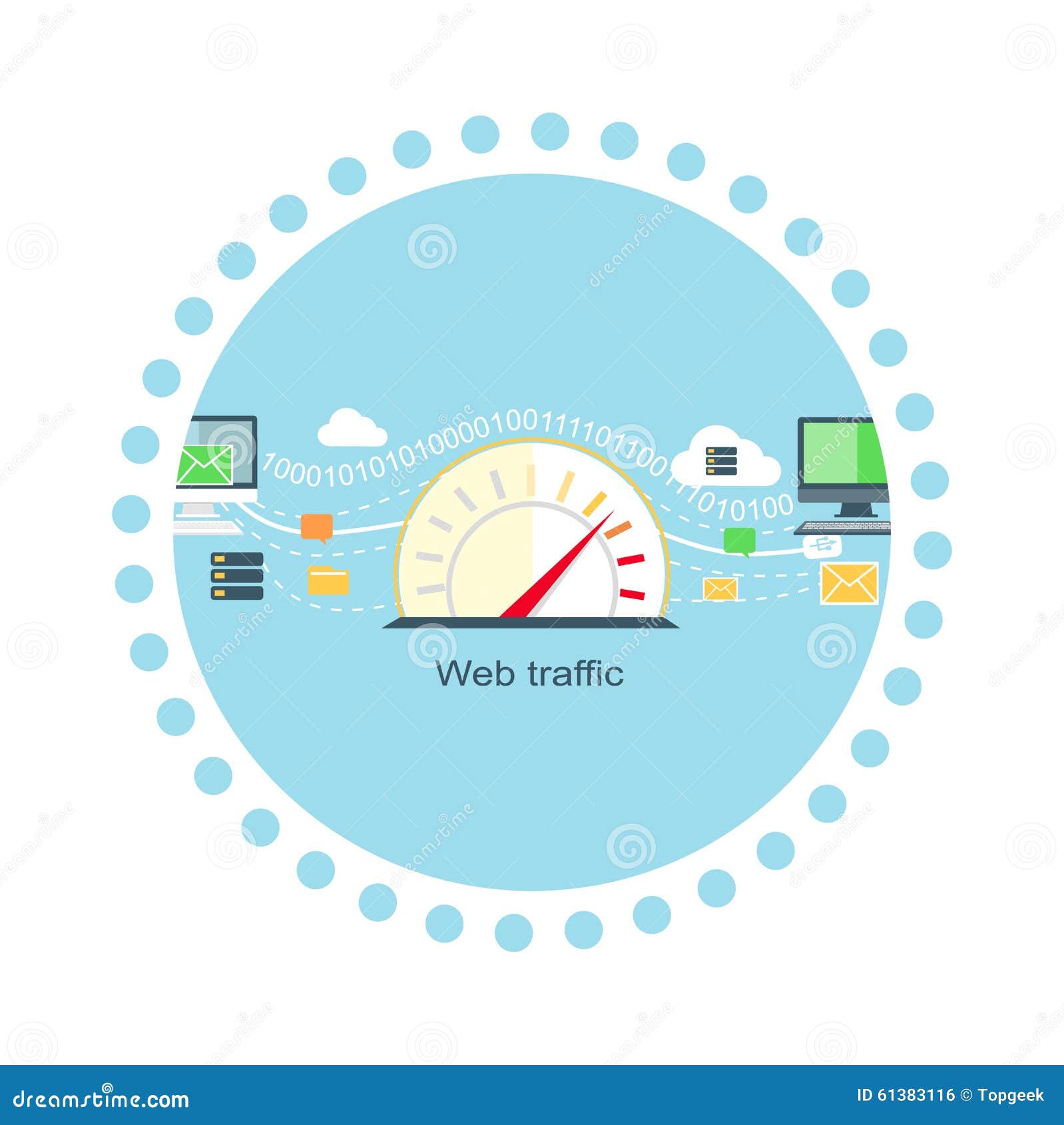 Web Traffic Internet Icon Flat Isolated Stock Vector - Image: 61383116