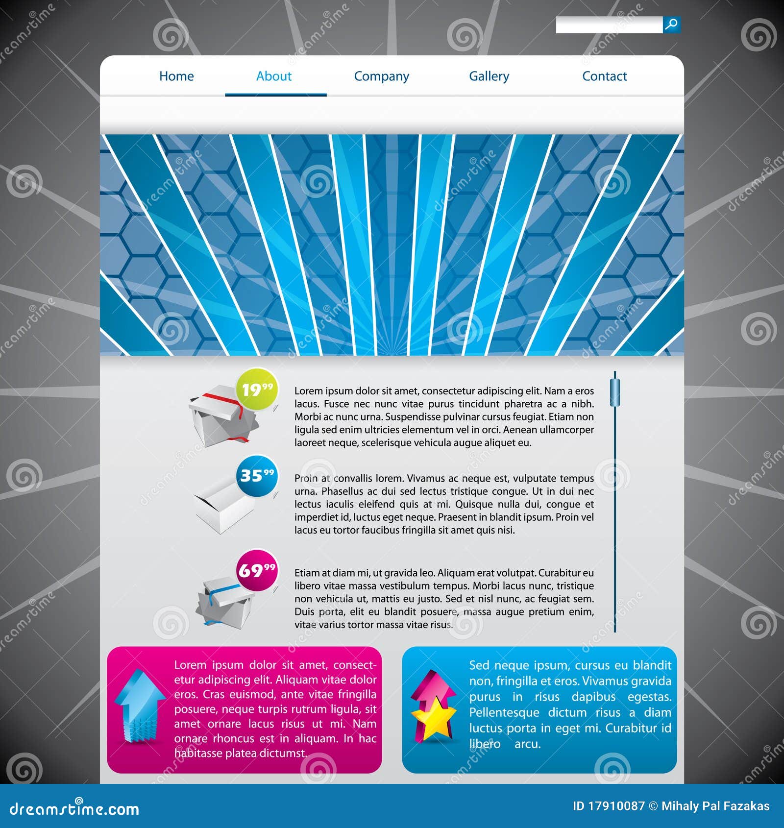 Website Template With Hexagon Design Royalty Free Stock Photography Image 17910087 Hexagon Website Template