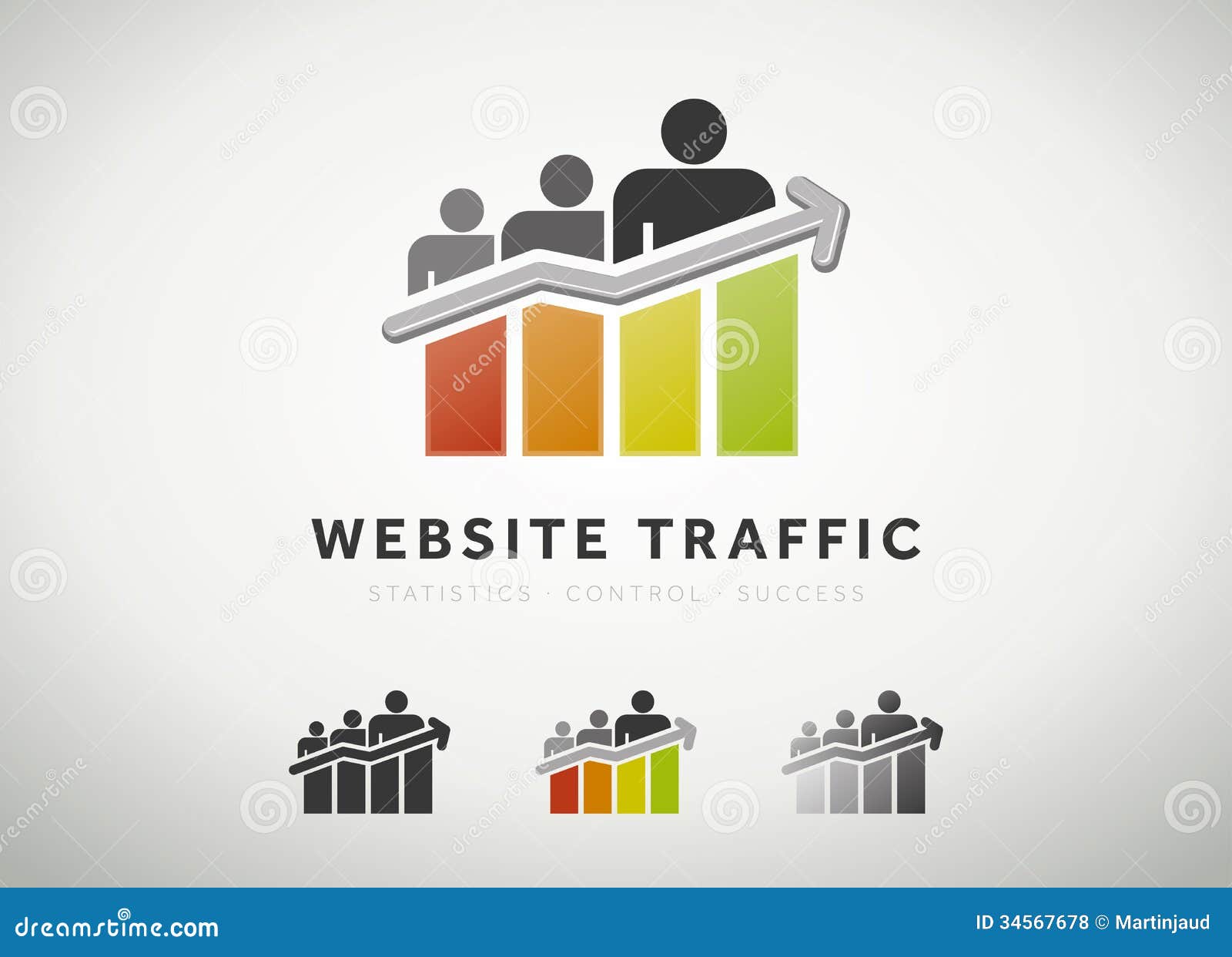 Colorful website traffic and search engine optimization icon.