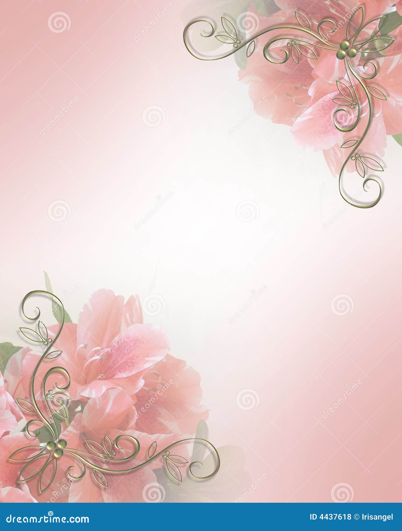 Pink flower wedding invitations