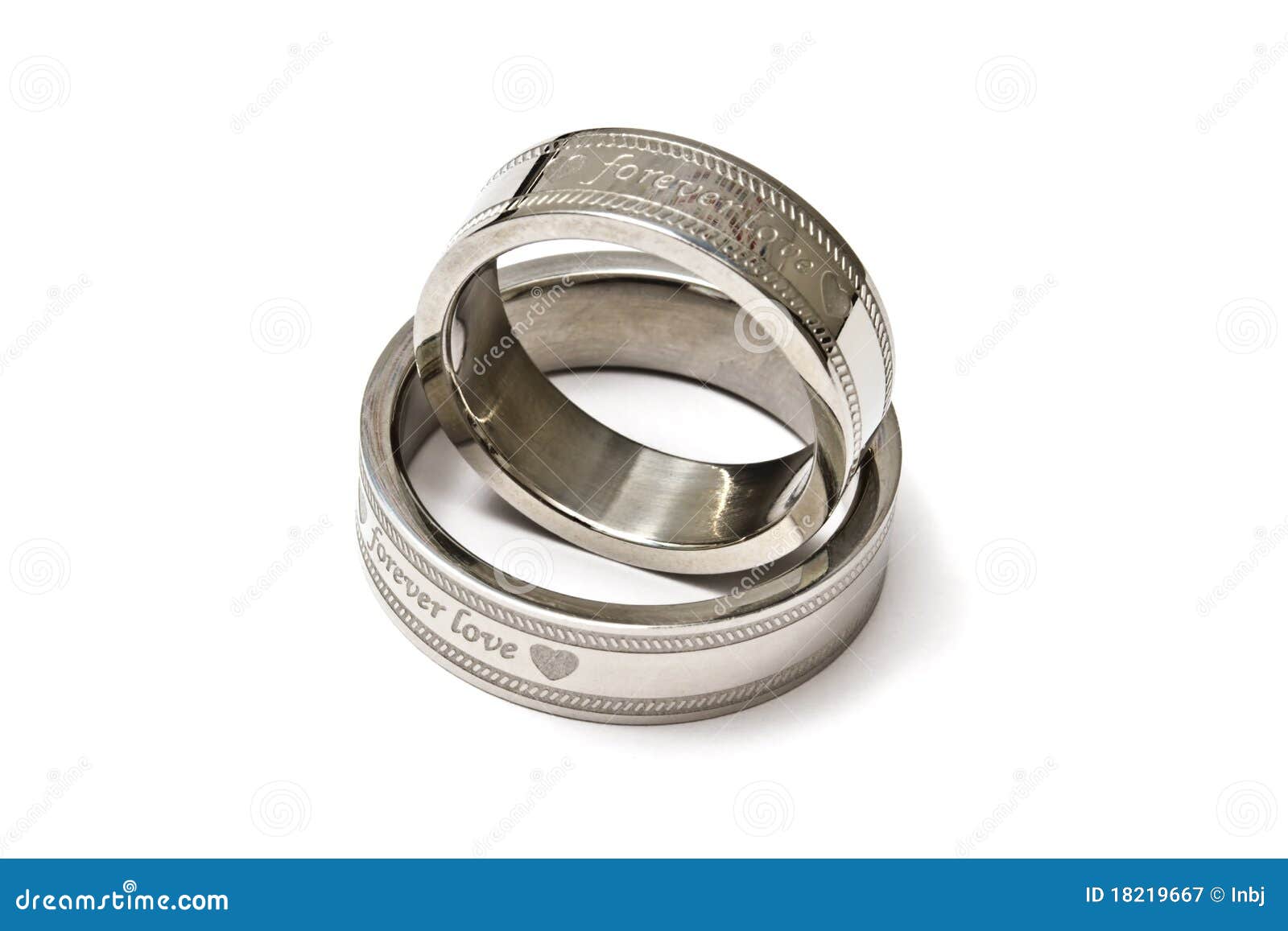 Wedding rings of Forever Love isolated on white background. Wedding rings of Forever Love isolated on white background.