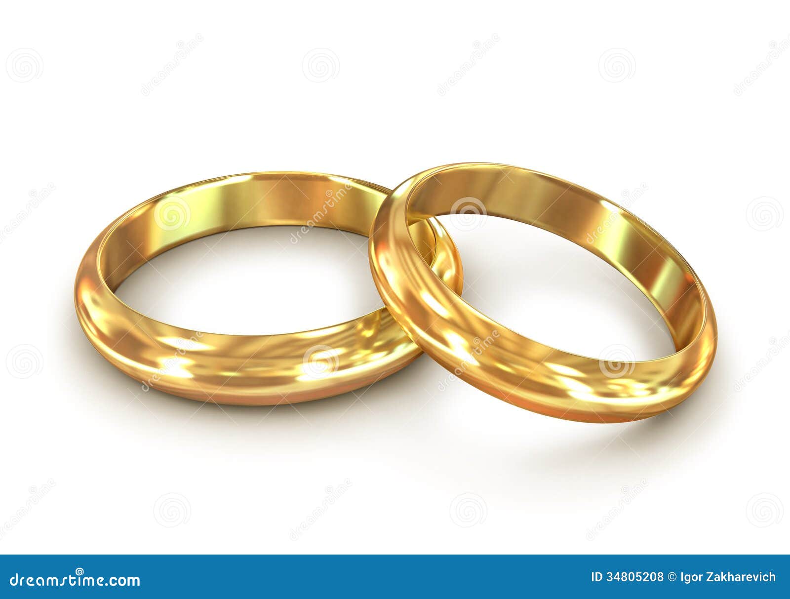 Wedding rings, 3d illustration.