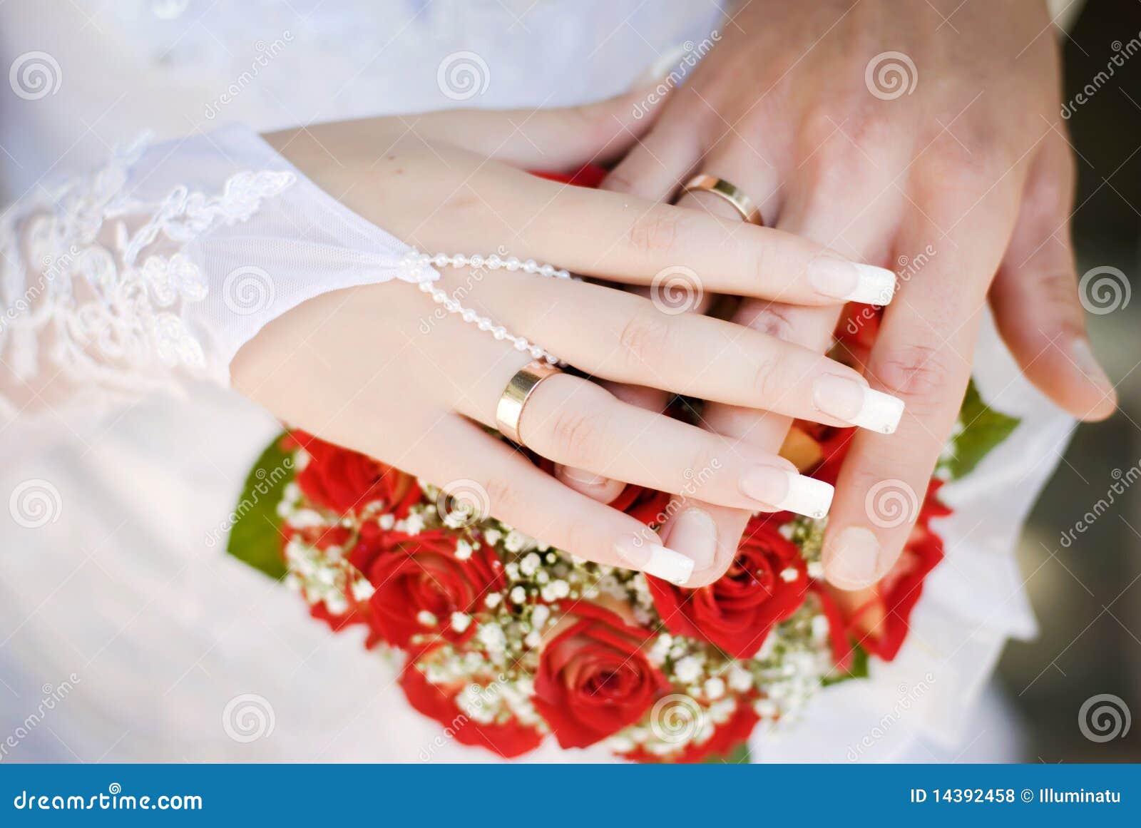 weddings rings with hands