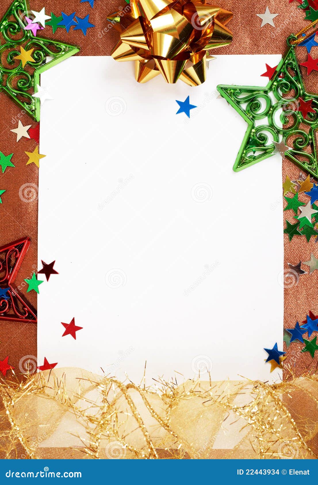 White Christmas Card With Decorations Stock Images - Image: 22443934