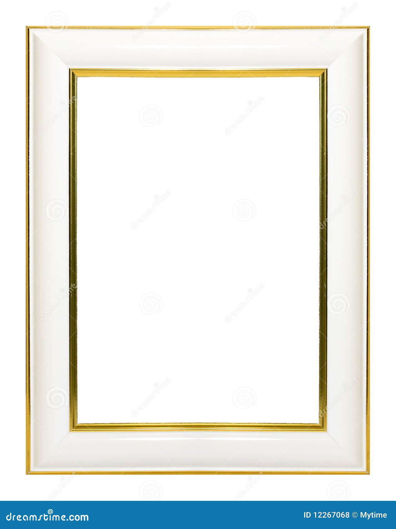 White-gold frame for a picture isolated on white.