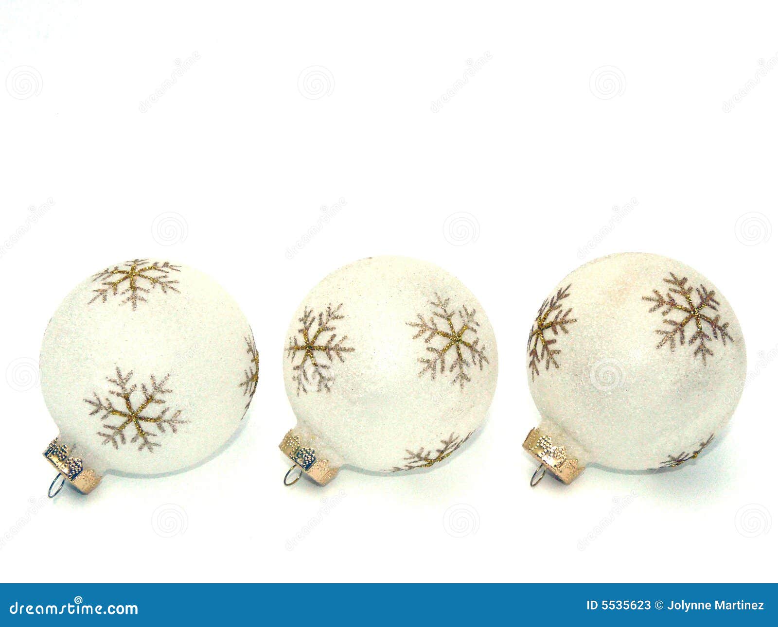 Stock Photos: White-and-Gold Holiday Ornaments