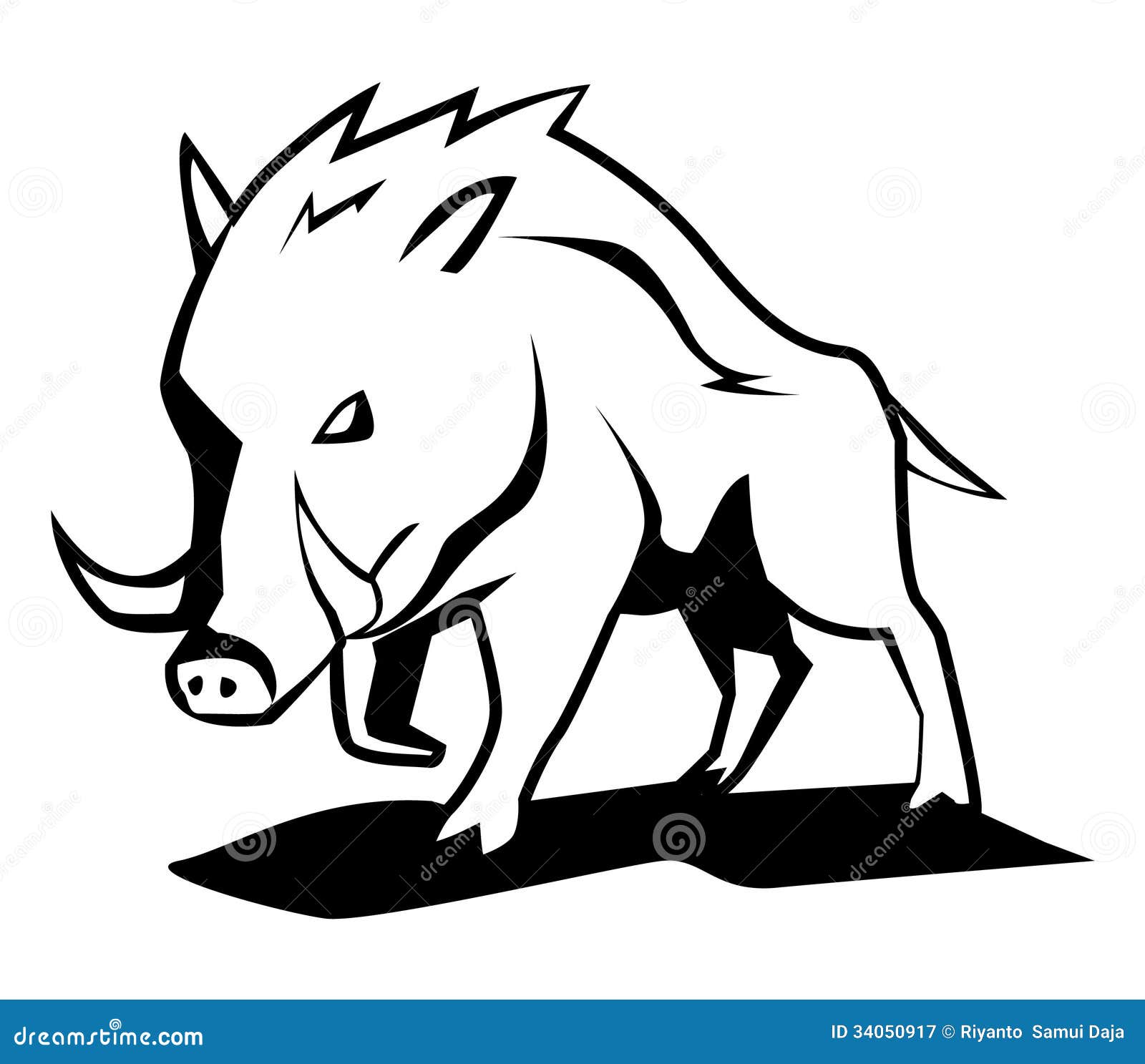 Boar illustration, Wild boar, Boar drawing