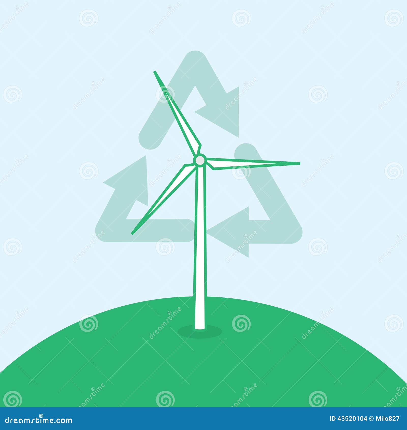 Wind Turbine Recycle Symbol Stock Vector - Image: 43520104