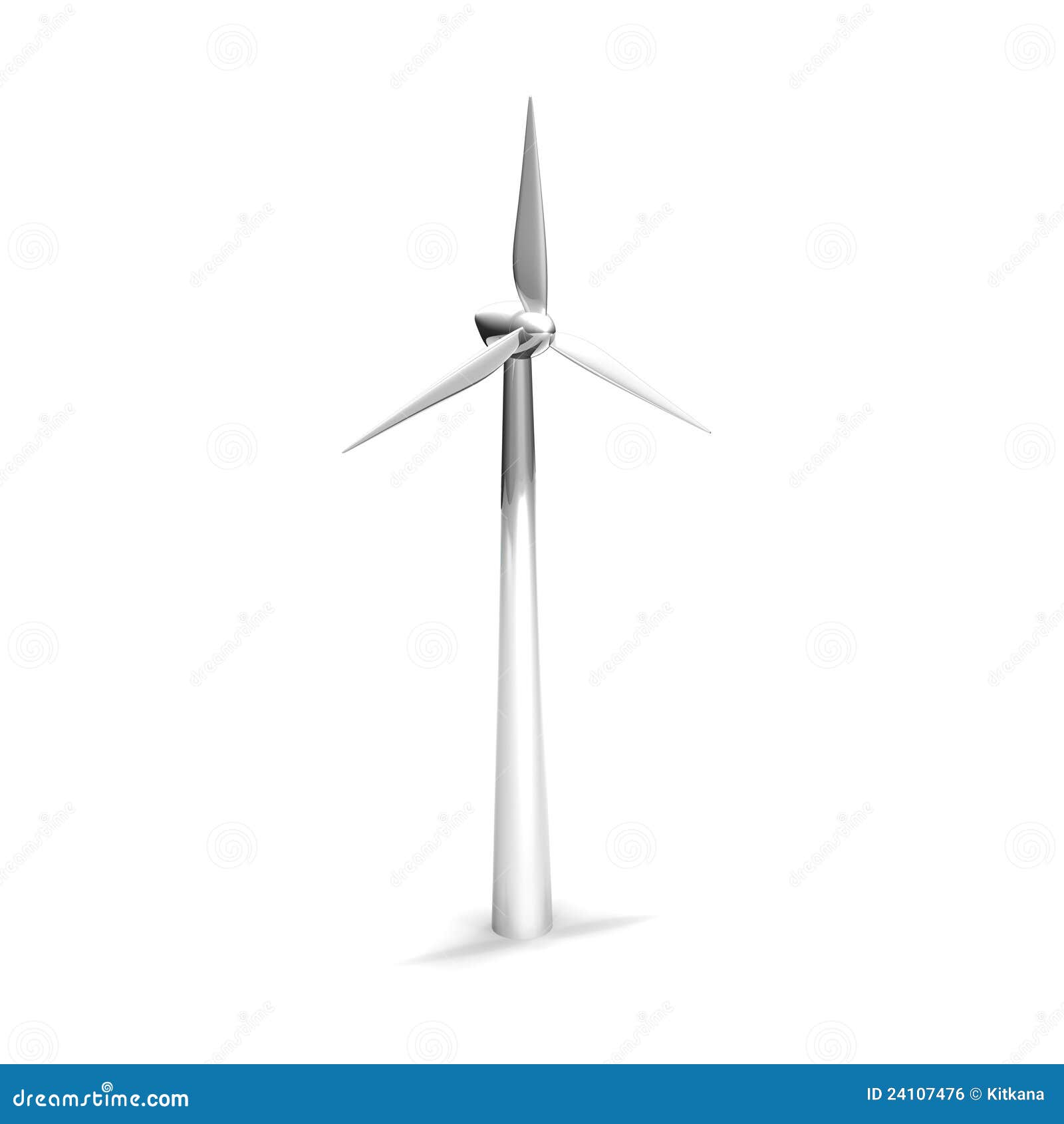 Wind turbine on white