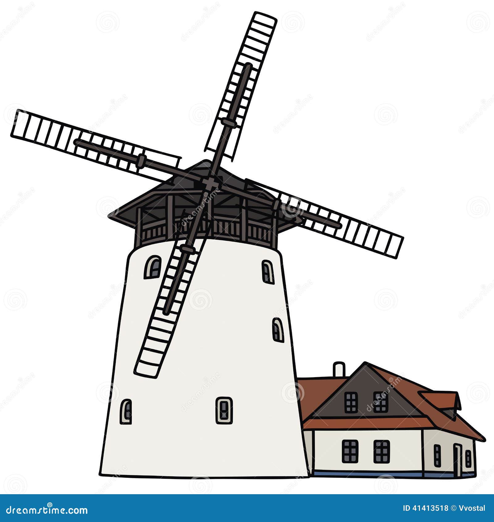 Windmill Stock Vector - Image: 41413518