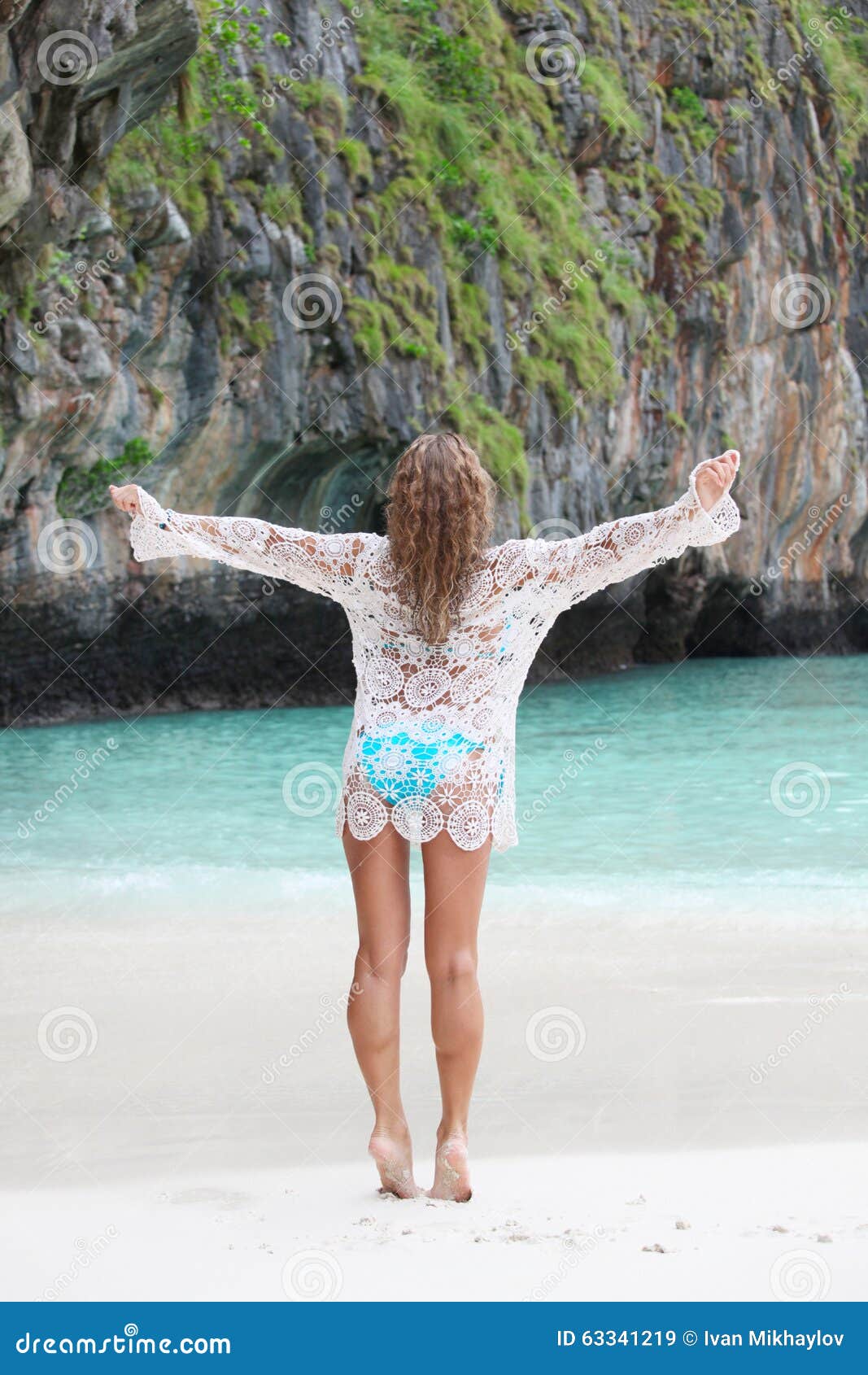 Woman In Bikini On Beach Stock Image Image Of Thailand
