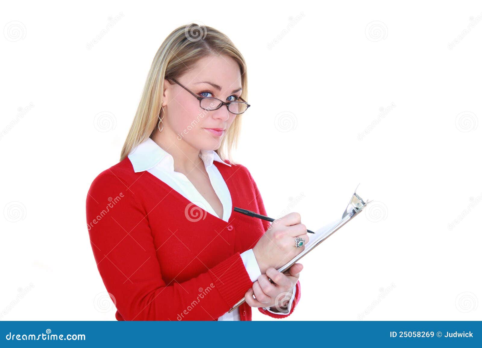 Woman With Clipboard Royalty Free Stock Images Image 25058269