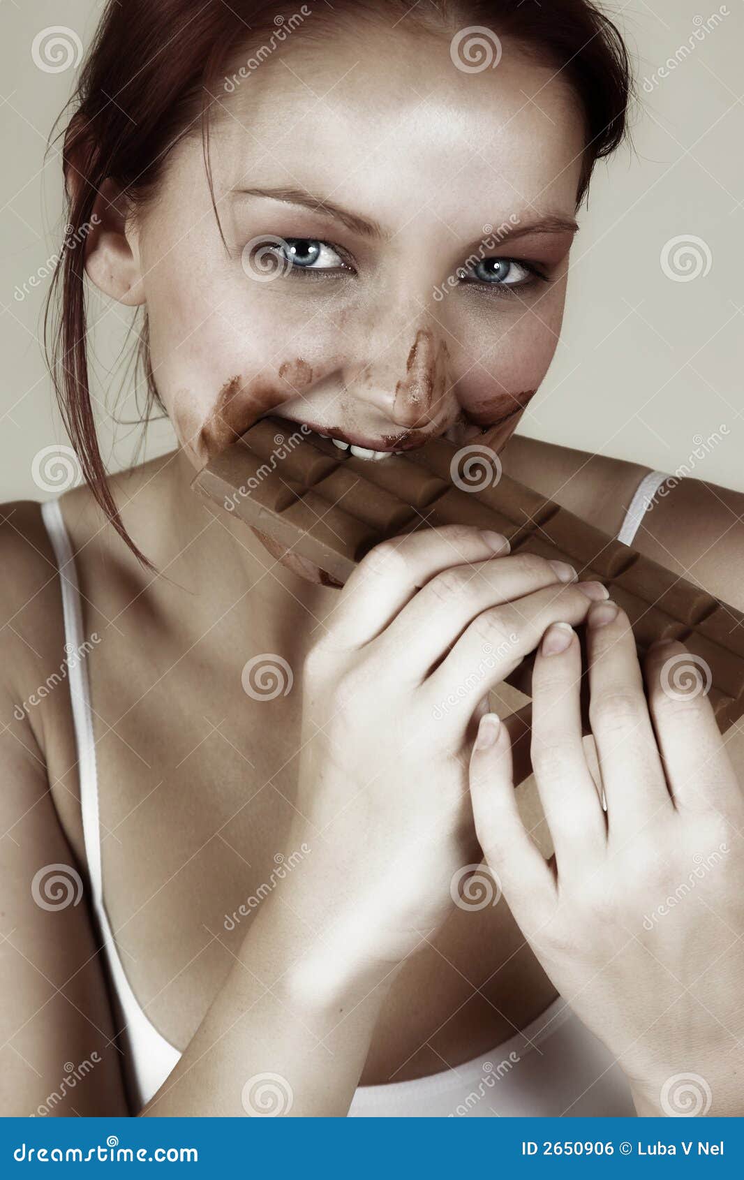 Woman Eating Chocolate Royalty Free Stock Image Image
