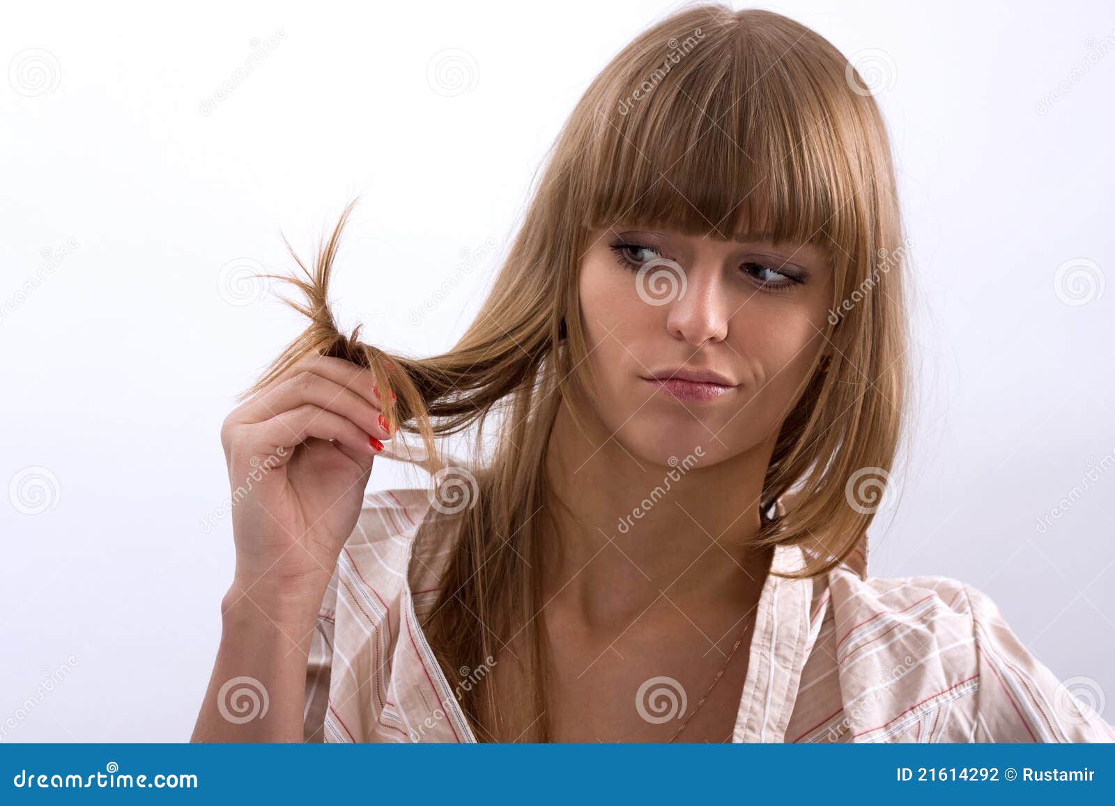 Woman Holding Bad Hair In His Hands Stock Photography Image 21614292