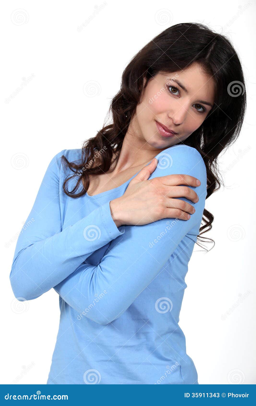 Woman Hugging Herself Stock Photos Image