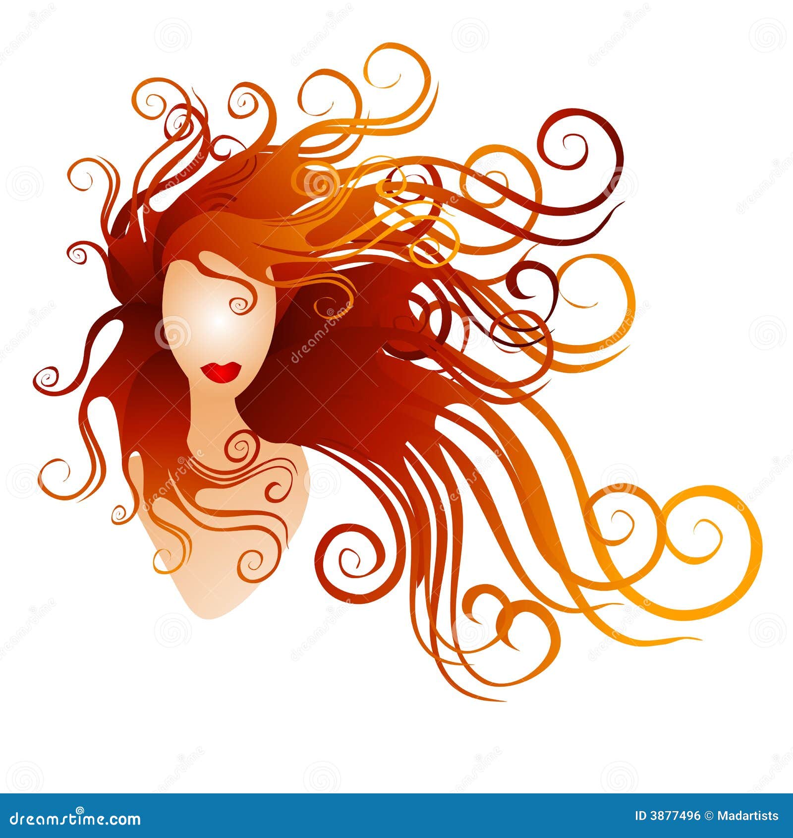 Woman With Long Red Flowing Hair Royalty Free Stock Image Image 3877496 