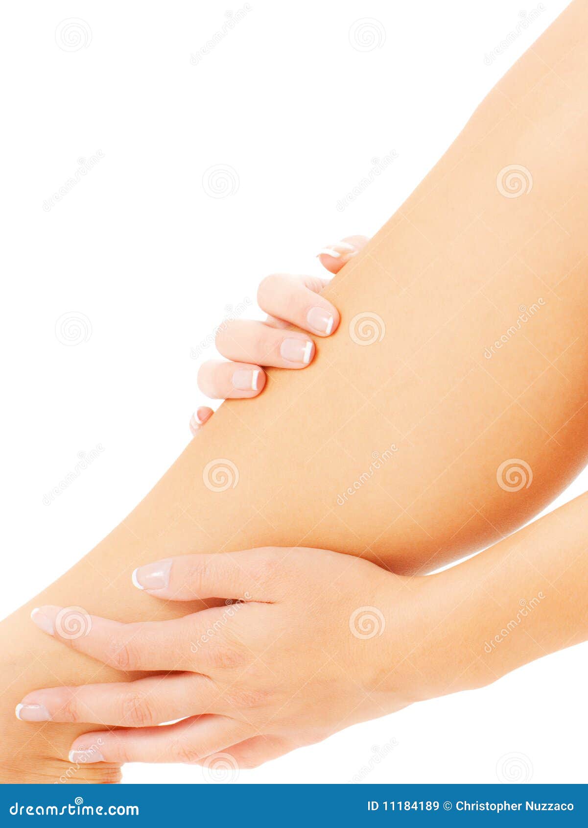 Woman Massaging Leg Royalty Free Stock Images Image