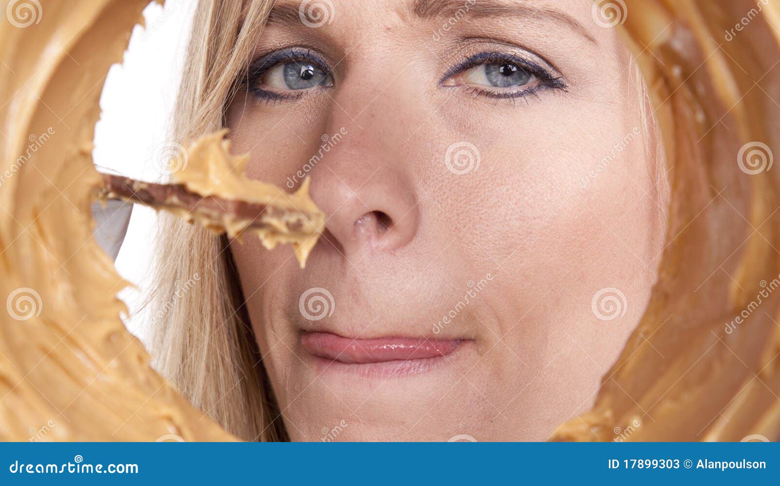 Woman With Peanut Butter And Chocolate Stock Photos - Image: 17899303