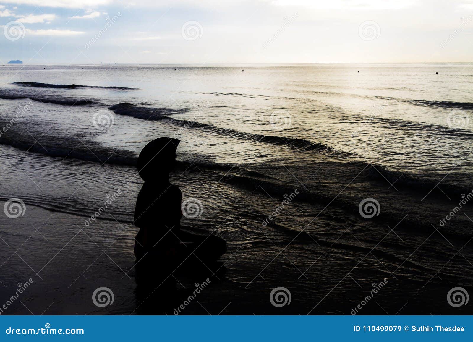 Woman Relax With Bikini Silhouette On Beach Stock Image Image Of