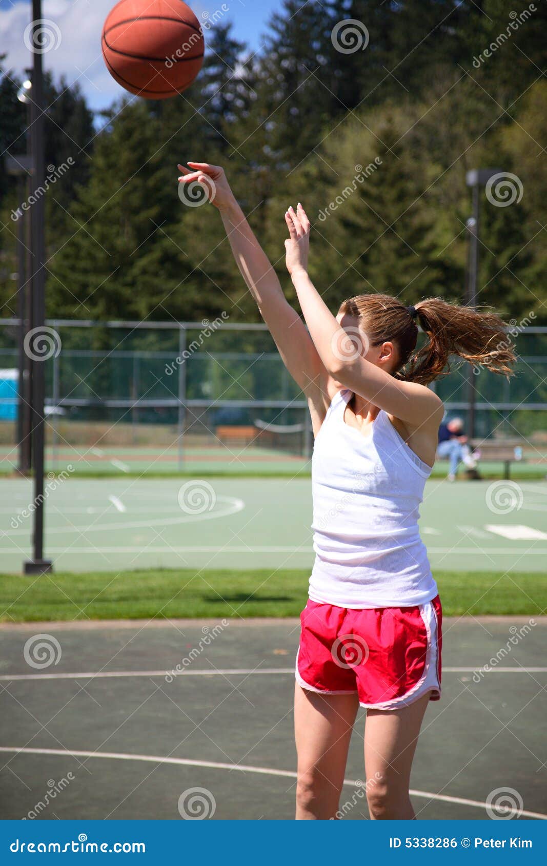 Woman Shooting Basketball Royalty Free Stock Image - Image: 5338286