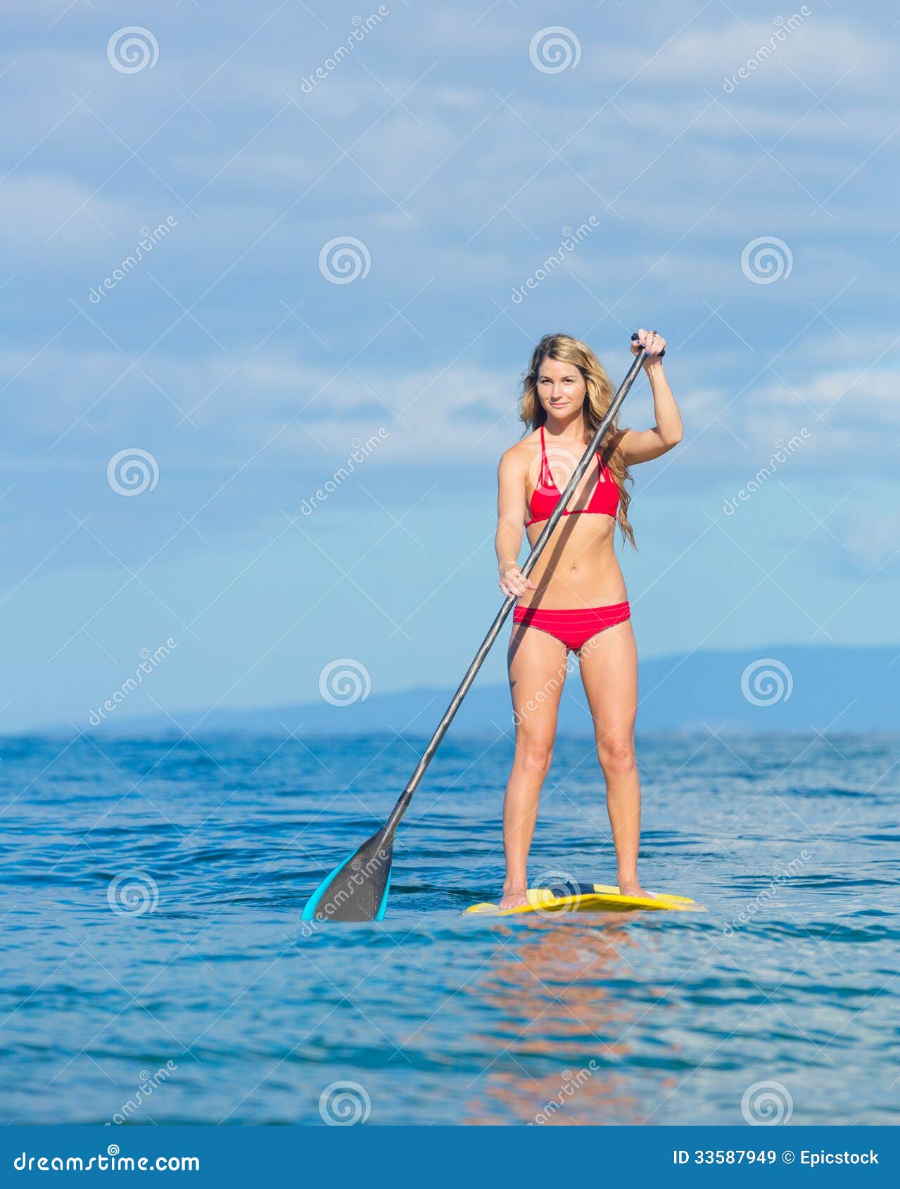 Woman On Stand Up Paddle Board Royalty Free Stock Images