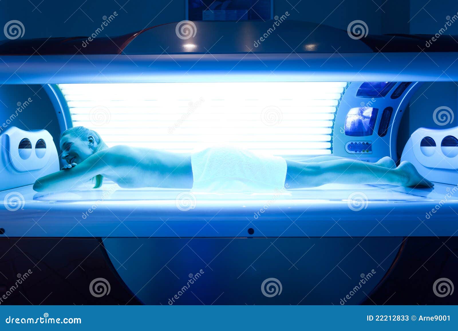 Woman On Tanning Bed Stock Photos Image 22212833
