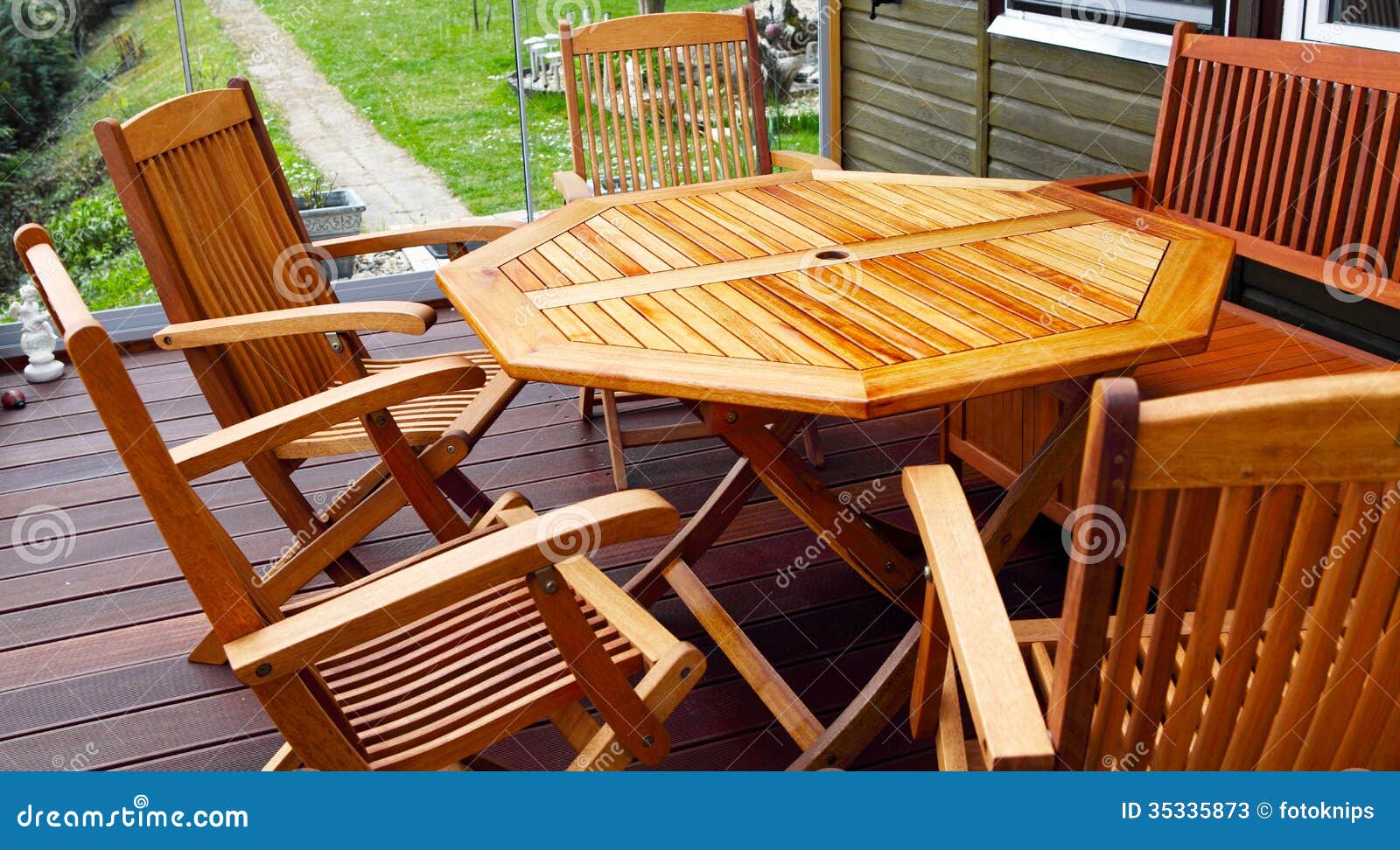 Wood Patio Furniture Stock Photos - Image: 35335873