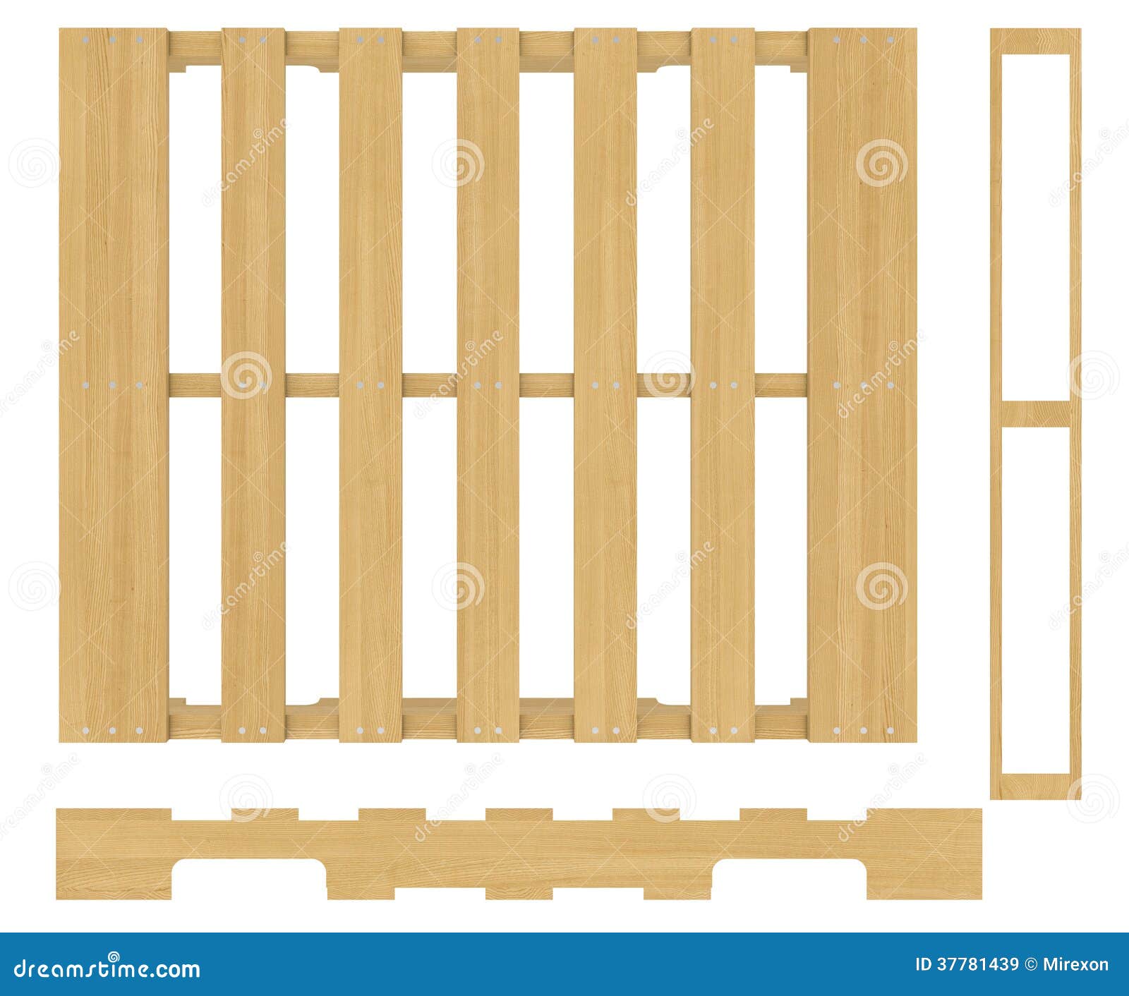 Wooden pallet. Isolated on white background. realistic wood.