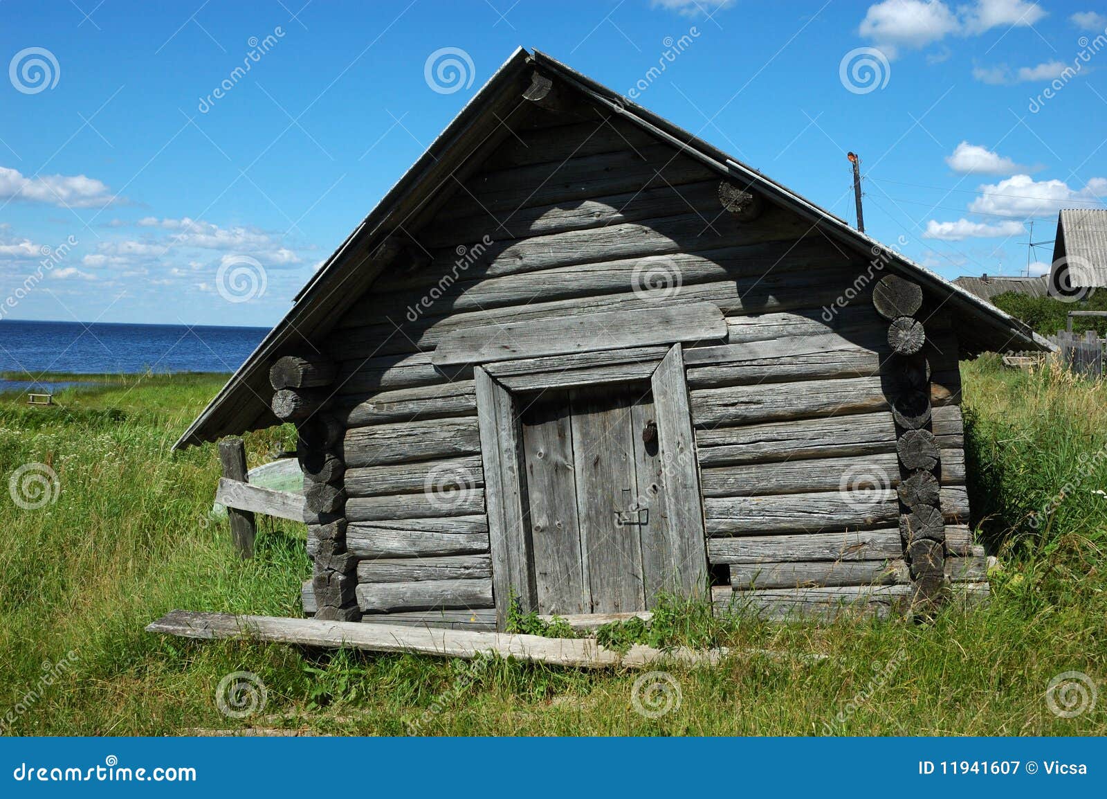 Wooden Shed On The Lake Bank Royalty Free Stock Photography - Image 
