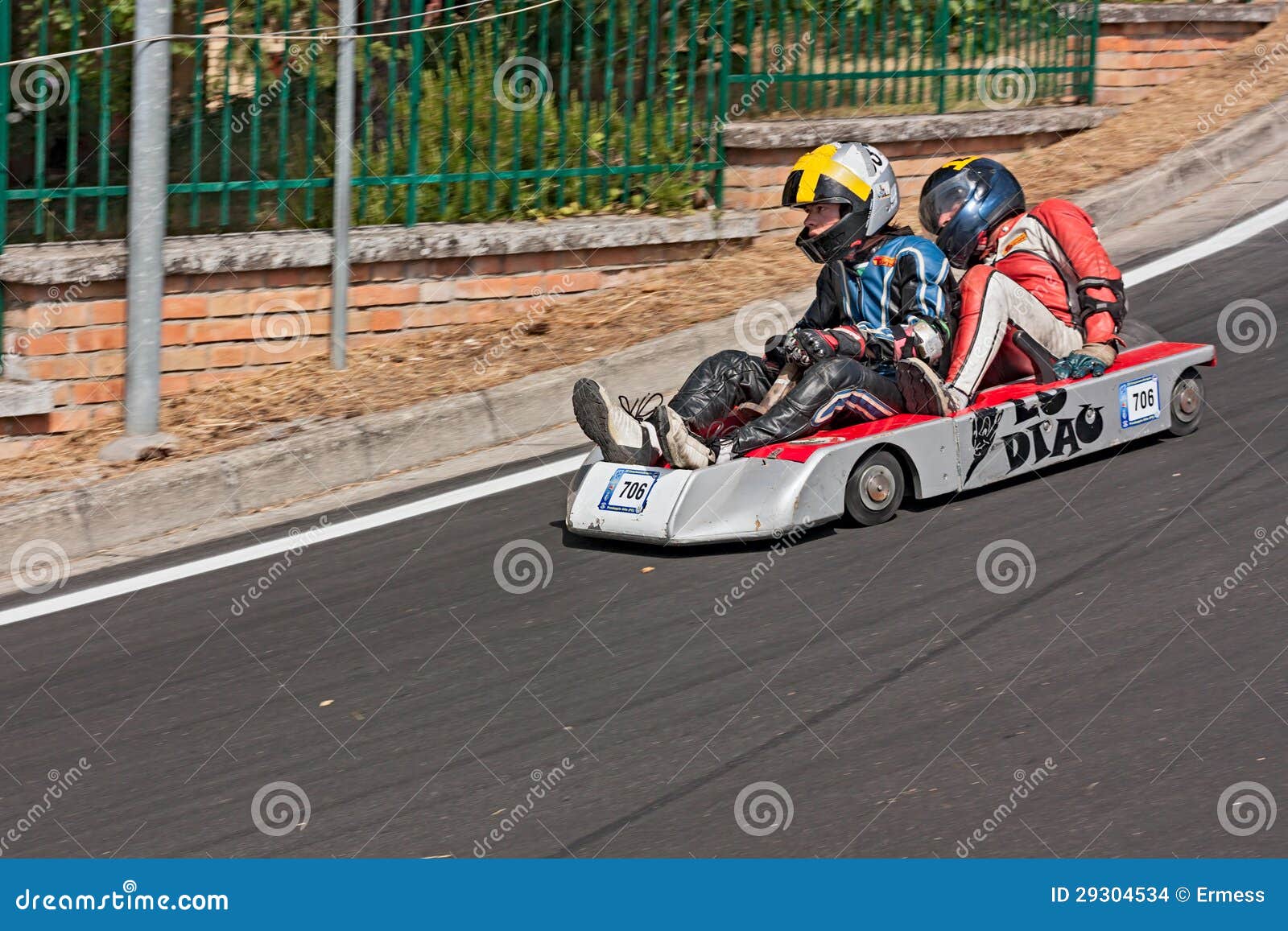 Wooden Soap Box Car Race At European Championship Speed Down On July