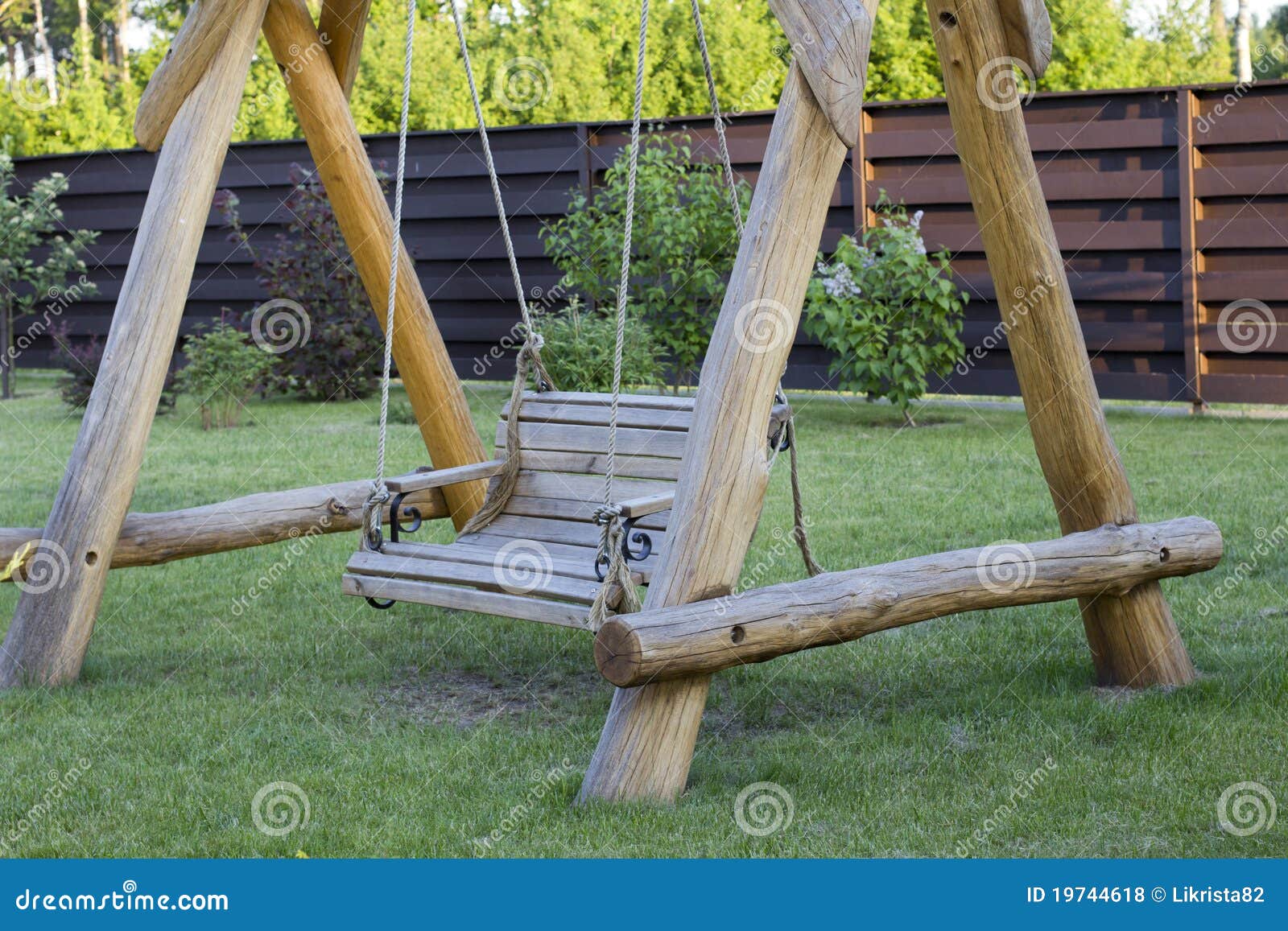 Wooden Bench Swing