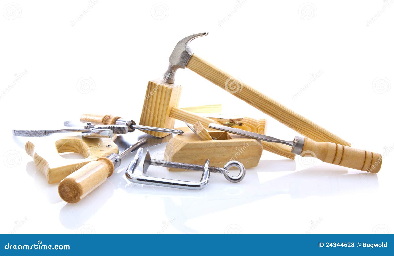 Woodworking Hand Tools On White Royalty Free Stock Photos - Image ...