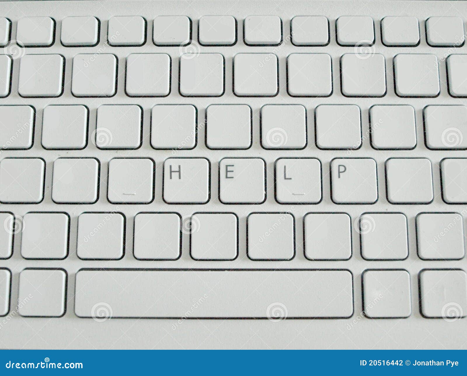 Stock Photography: Word help on blank keyboard