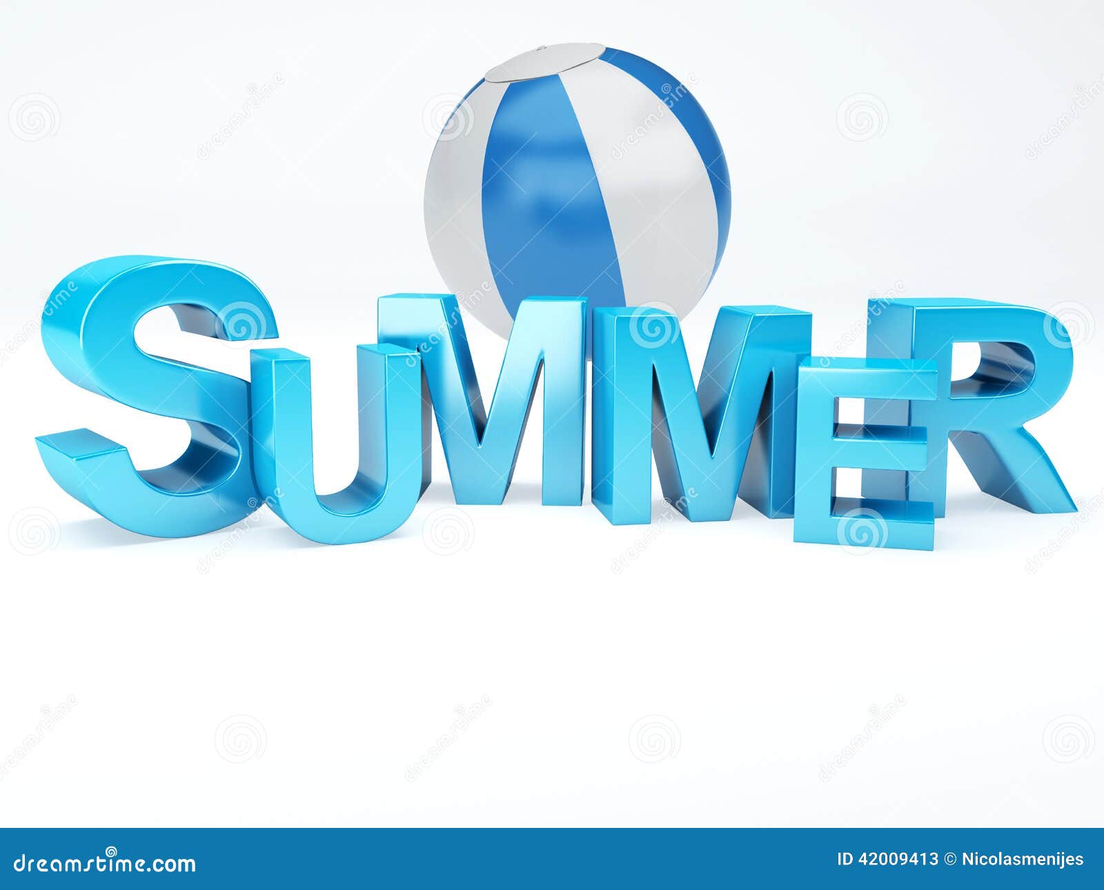 Word Summer With Colourful Letter 3D Illustration Stock ...