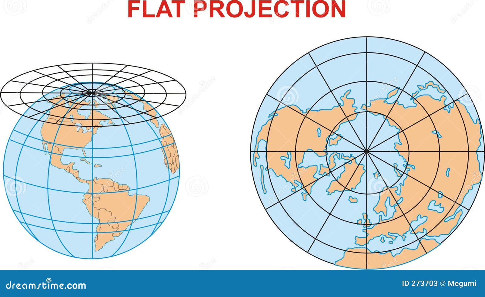 A World Flat Projection Map Stock Photos - Image: 273703