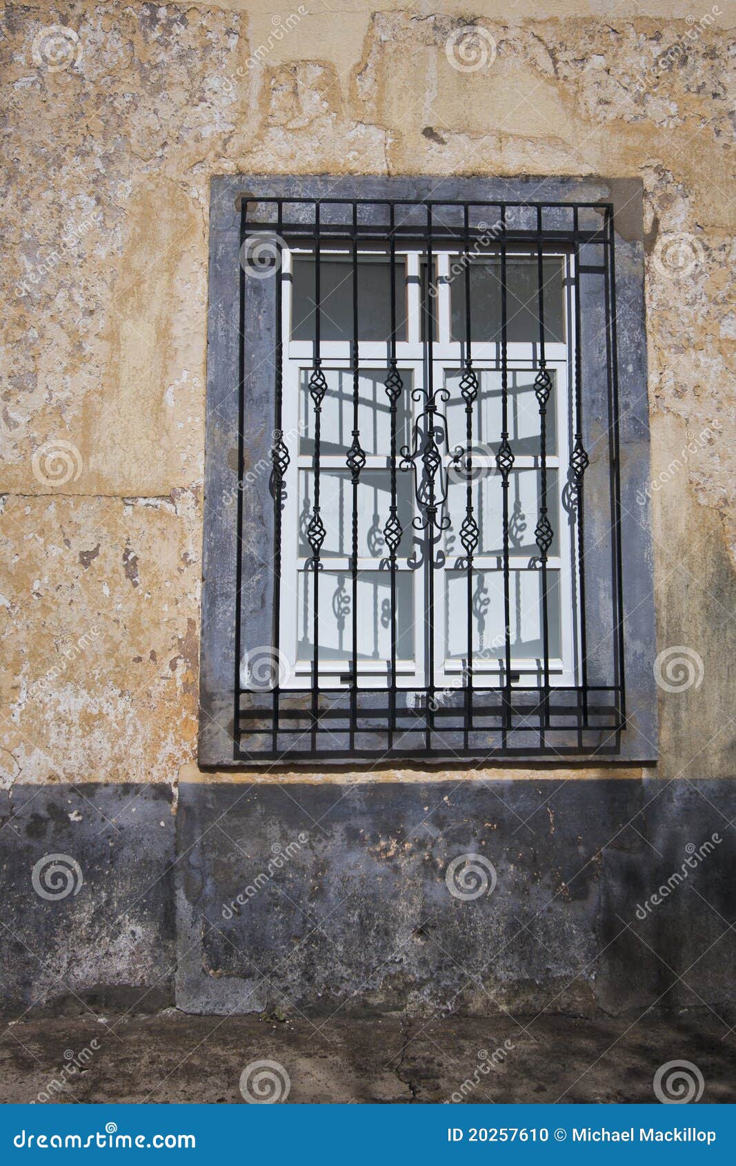 Wrought Iron Window Grille Stock Photo - Image: 20257610