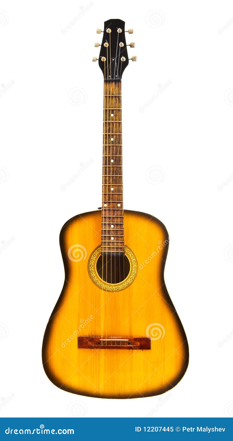 Yellow Acoustic Guitar Royalty Free Stock Photo - Image: 12207445