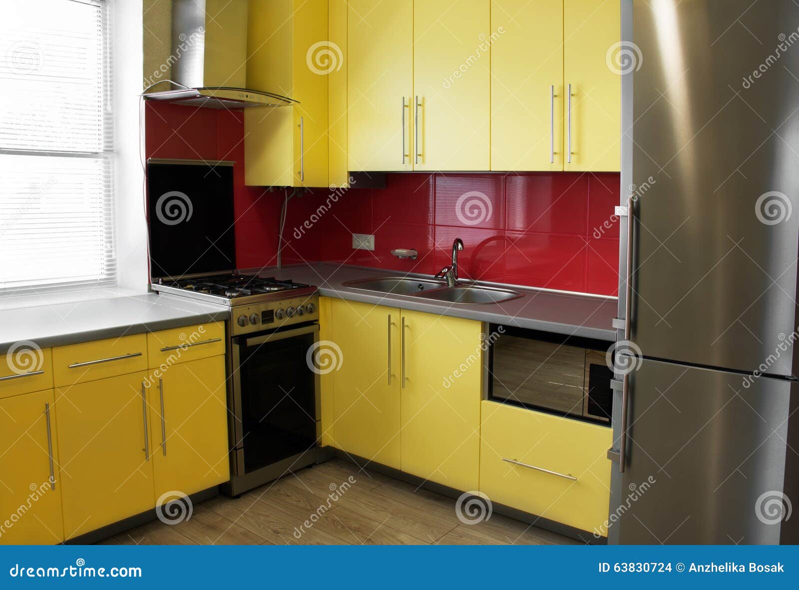 Yellow Kitchen Stock Photo  Image: 63830724
